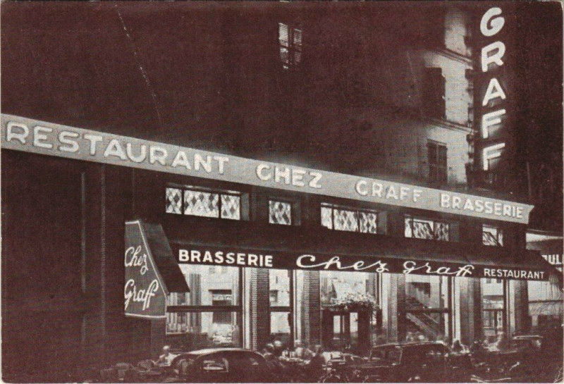 Carte postale ancienne Chez Graff - Place Blanche à Paris 18e