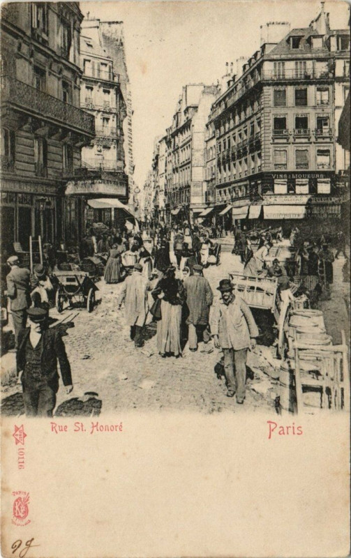 Carte postale ancienne Rue Saint-Honoré à Paris 1er
