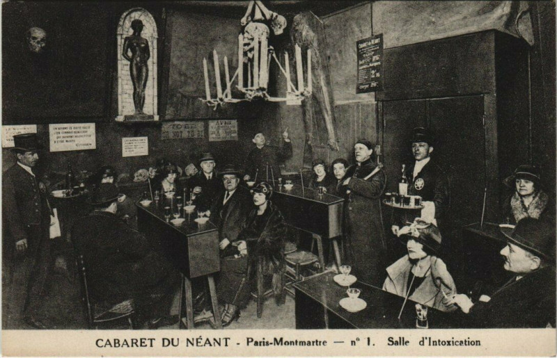 Carte postale ancienne Cabaret du Néant - Salle d'Intoxication à Paris 18e