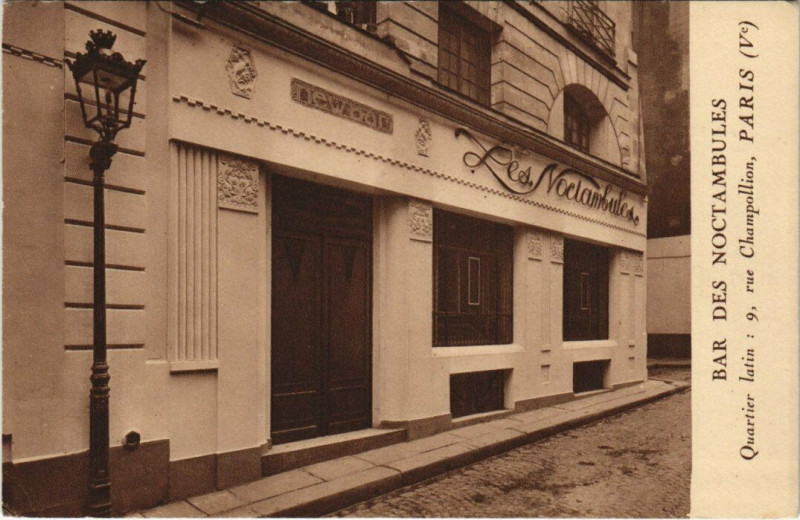 Carte postale ancienne Paris 5e 9. rue Champallion Bar des Noctambules à Paris 5e