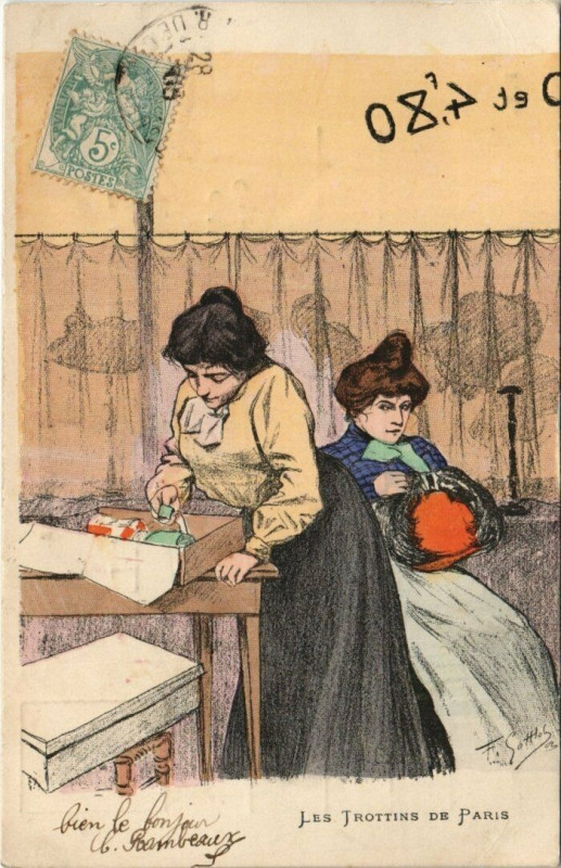 Carte postale ancienne Les Trottins de Paris