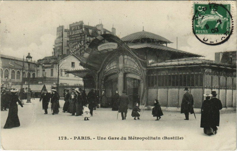 Carte postale ancienne Inconnu 173 - Paris - Une Gare du Métropolitain (Bastille) à Paris 4e