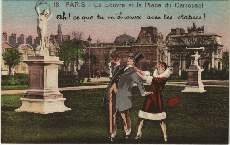 Carte postale ancienne Paris (1e) 18 Le Louvre et la Place du Carrousel
