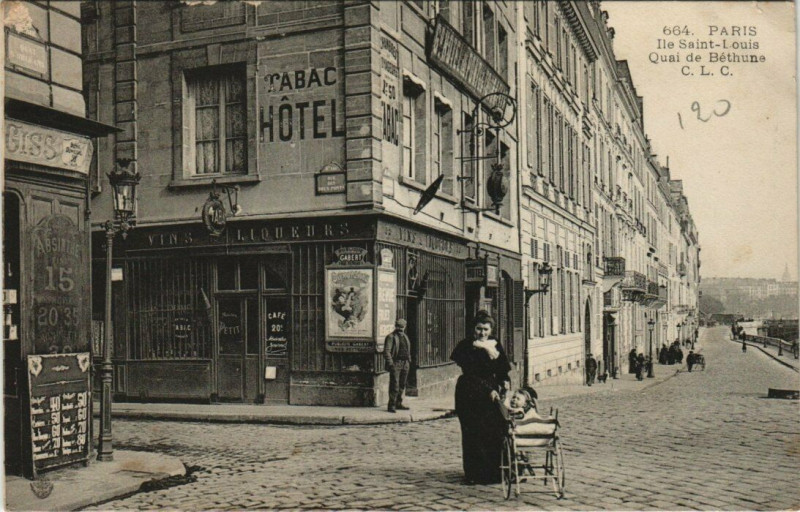 Carte postale ancienne Paris (4e) Ile-Saint-Louis. Quai de Bethune à Paris 4e