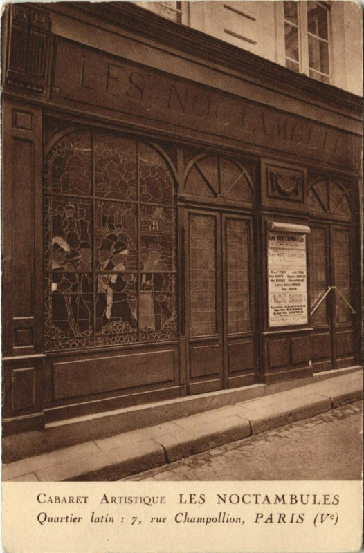 Carte postale ancienne Paris 5e 7 rue Champollion Cabaret Artistique Les Noctambules à Paris 5e