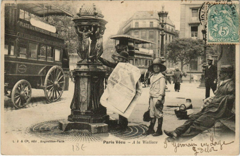 Carte postale ancienne A la Wallace à Paris