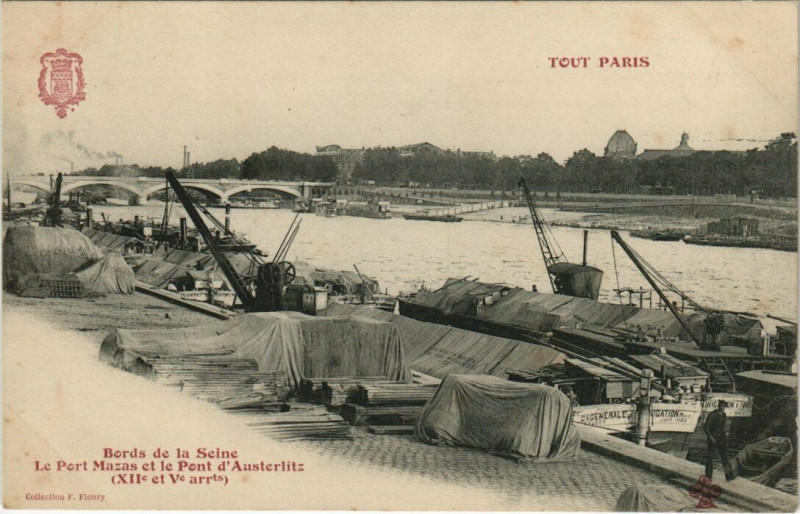 Carte postale ancienne Tout Paris (12e) Bords de la Seine. Le Port Mazas à Paris 12e