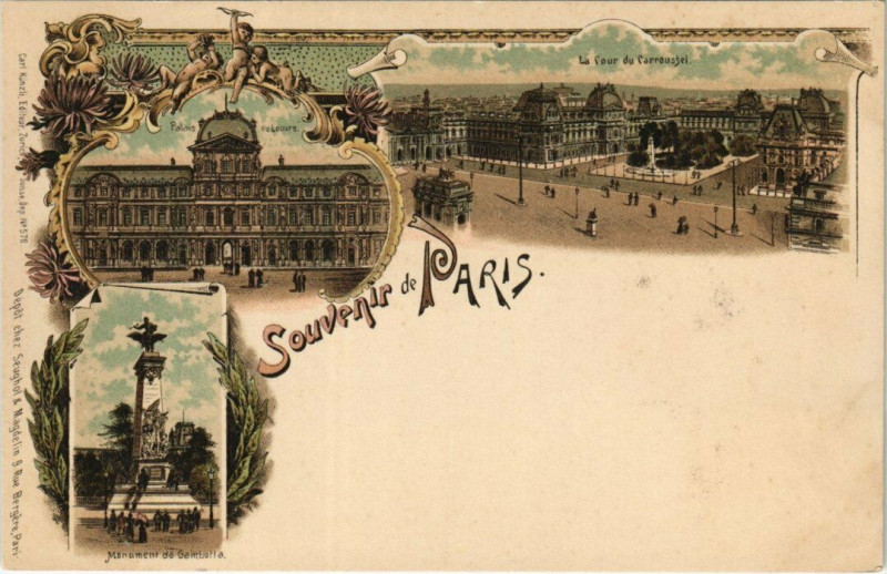 Carte postale ancienne Litho Souvenir de Paris Dep. 578