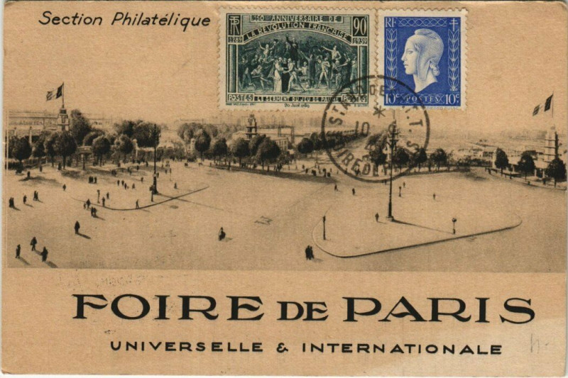 Carte postale ancienne Foire de Paris - Universelle & Internationale - Section Philatélique à Paris 15e