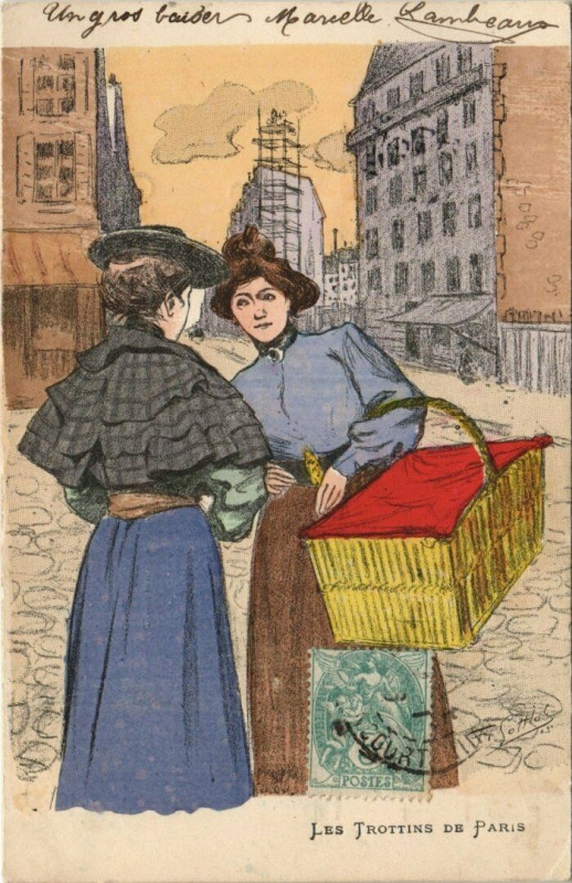 Carte postale ancienne Les Trottins de Paris
