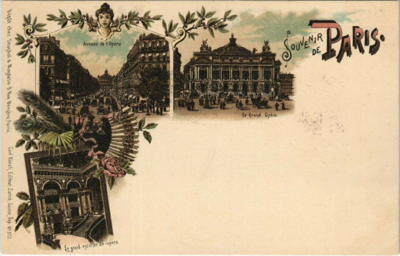 Carte postale ancienne Litho Souvenir de Paris Dep. 573