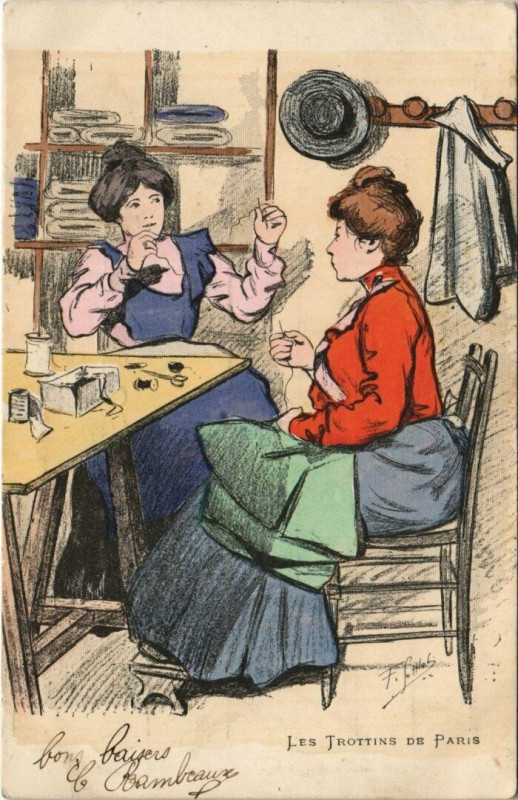 Carte postale ancienne Les Trottins de Paris