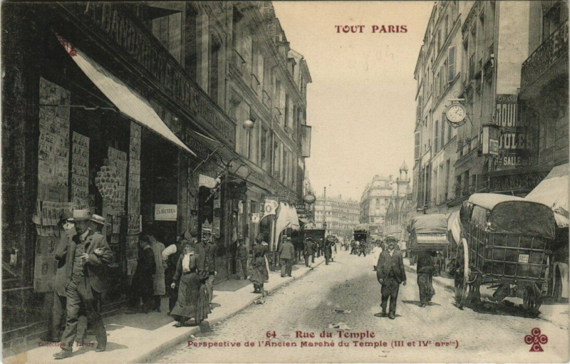 Carte postale ancienne Tout Paris (3e) 64 Rue du Temple. Perspective à Paris 3e
