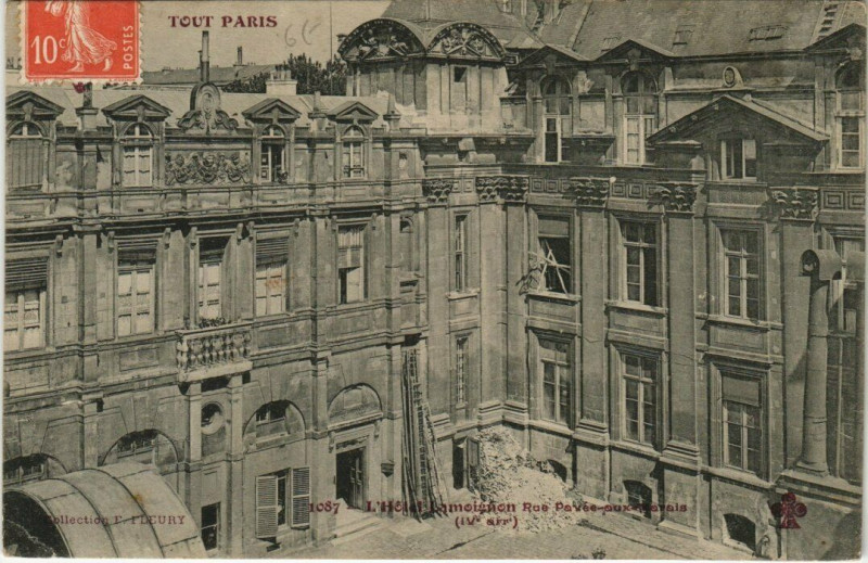Carte postale ancienne Tout Paris (4e) 1087 Hotel Lamoignon à Paris 4e