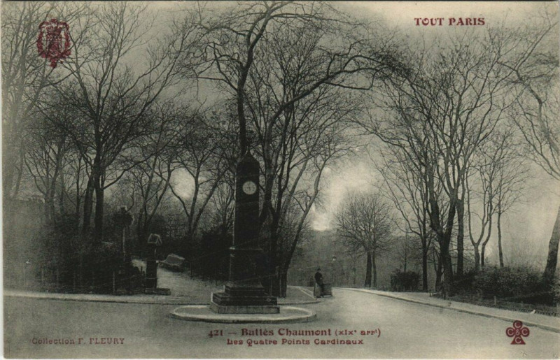 Carte postale ancienne Buttes Chaumont - Les Quatre Points Cardinaux à Paris 19e