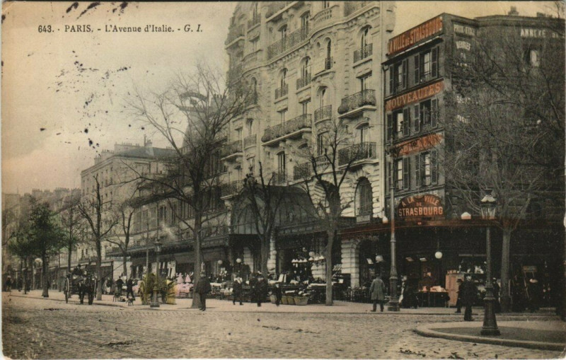 Carte postale ancienne L'Avenue d'Italie à Paris 13e