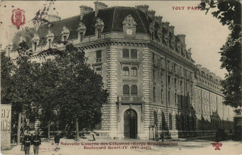 Carte postale ancienne Tout Paris (4e) 9 Nouvelle Caserne des Celestins. Garde Rep à Paris 4e