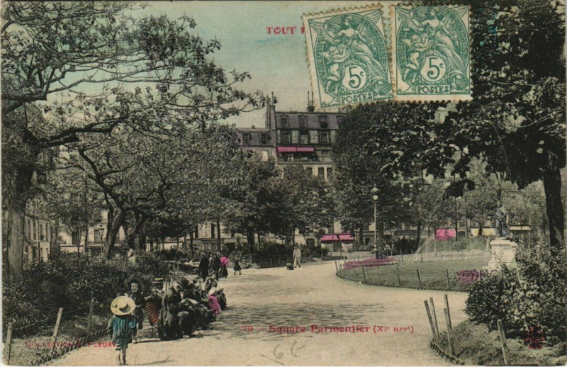 Carte postale ancienne Tout Paris (11e) 79 Square Parmentier Colorise à Paris 11e