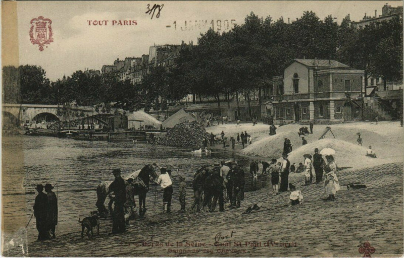 Carte postale ancienne Tout Paris (4e) Bords de la Seine. Quai Saint-Paul à Paris 4e