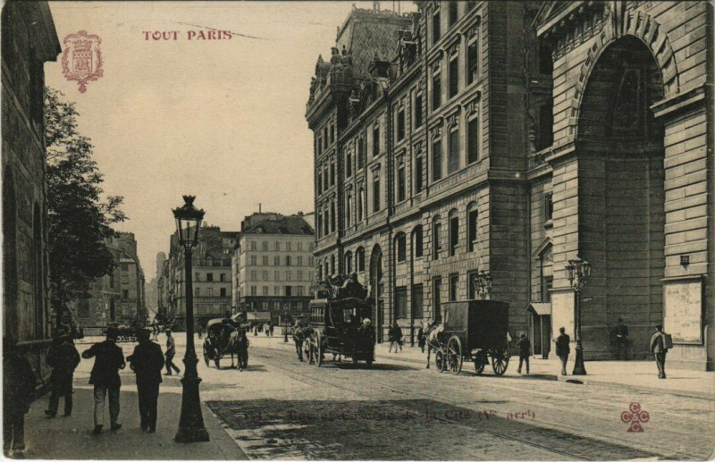 Carte postale ancienne Tout Paris (5e) Rue et Caserne de la Cite à Paris 5e