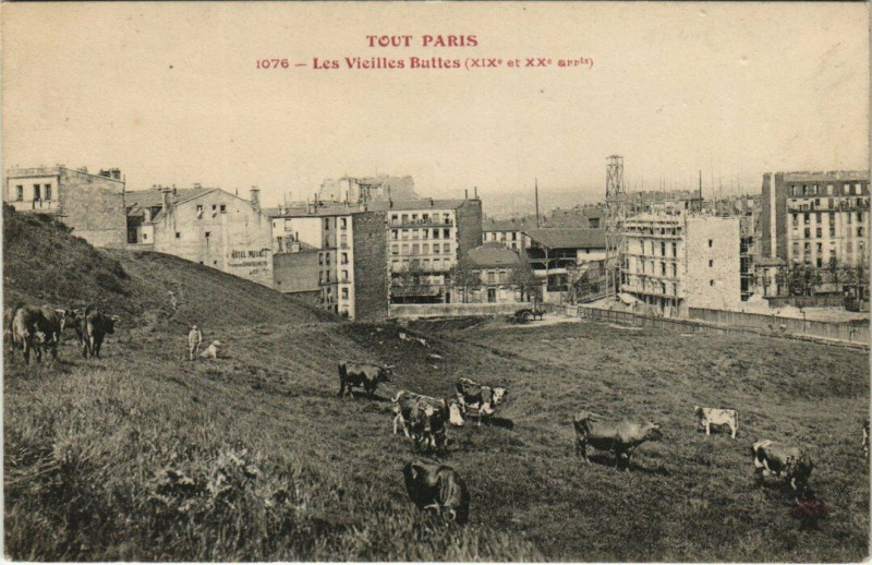 Carte postale ancienne Les Vieilles Buttes à Paris 20e