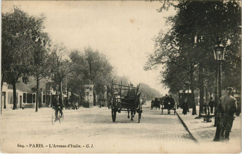 Carte postale ancienne L'Avenue d'Italie à Paris 13e