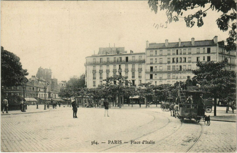 Carte postale ancienne Place d'Italie à Paris 13e