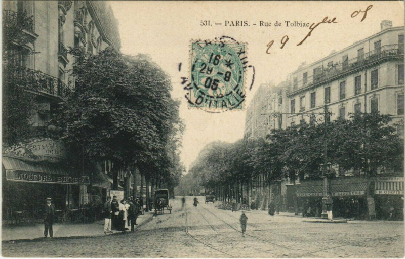 Carte postale ancienne Paris (13e) Rue de Tolbiac à Paris 13e