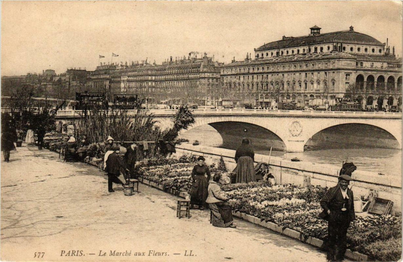 Carte postale ancienne Paris 4e Le Marché aux Fleurs Nd Phot à Paris 4e