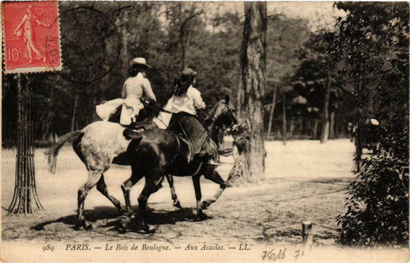 Carte postale ancienne Le Bois de Boulogne - Aux Acacias à Paris 16e