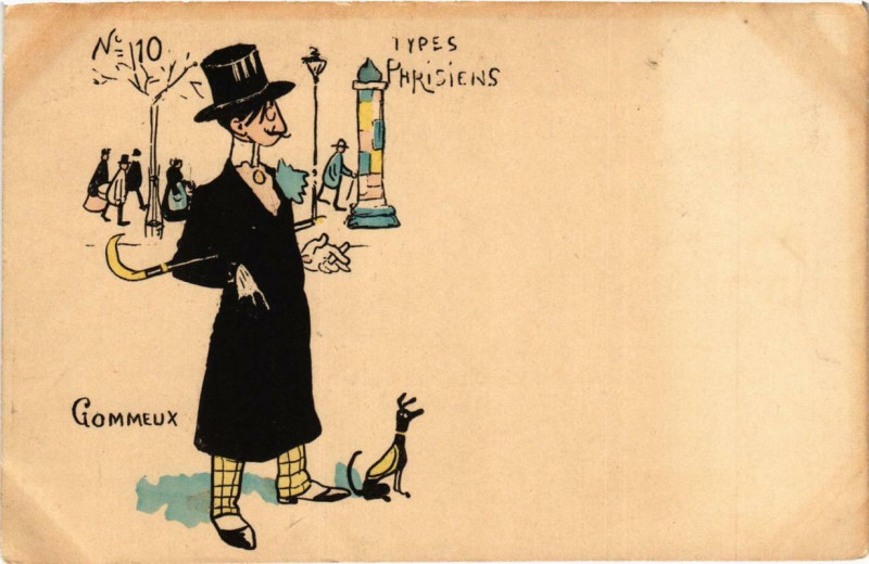 Carte postale ancienne Paris Types Parisiens No. 10. Gommeux