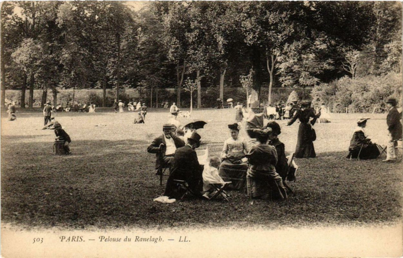 Carte postale ancienne Pelouse du Ranelagh à Paris 16e