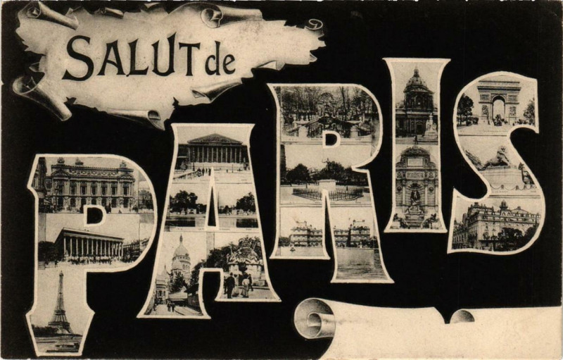 Carte postale ancienne Salut de Paris