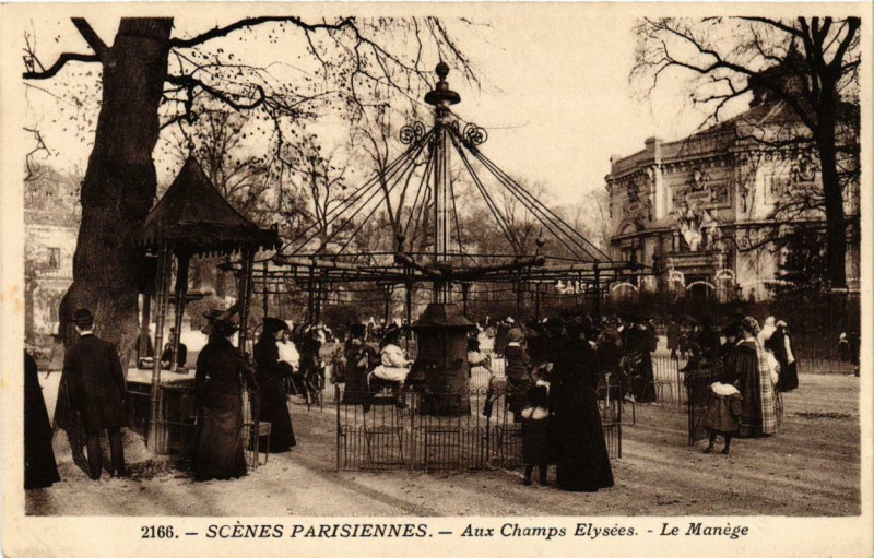 Carte postale ancienne Paris 8e Aux Champs-Elysées Le Manege à Paris 8e