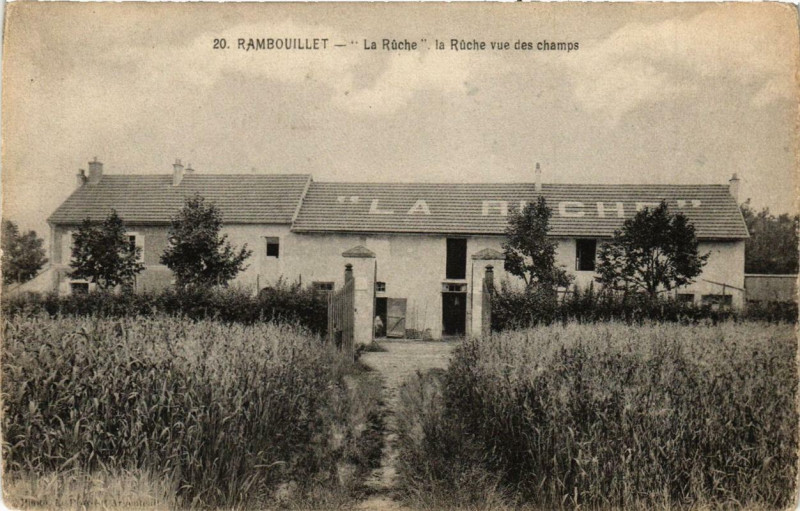 Carte postale ancienne Rambouillet La Ruche vue des champs à Rambouillet