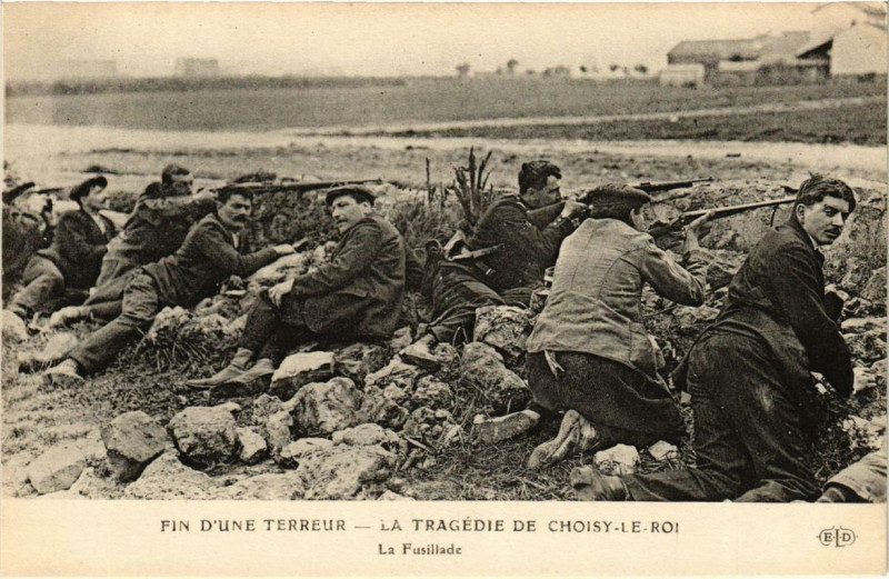 Carte postale ancienne Tragédie de Choisy-le-Roi Fin d'une terreur La Fusillade à Choisy-le-Roi