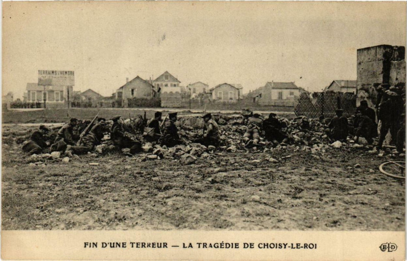 Carte postale ancienne Tragédie de Choisy-le-Roi Fin d'une terreur à Choisy-le-Roi