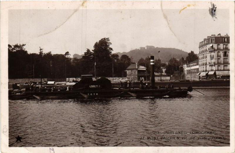 Carte postale ancienne Suresnes-Longchamp - Le Mont Valérin vu de Longchamp à Suresnes