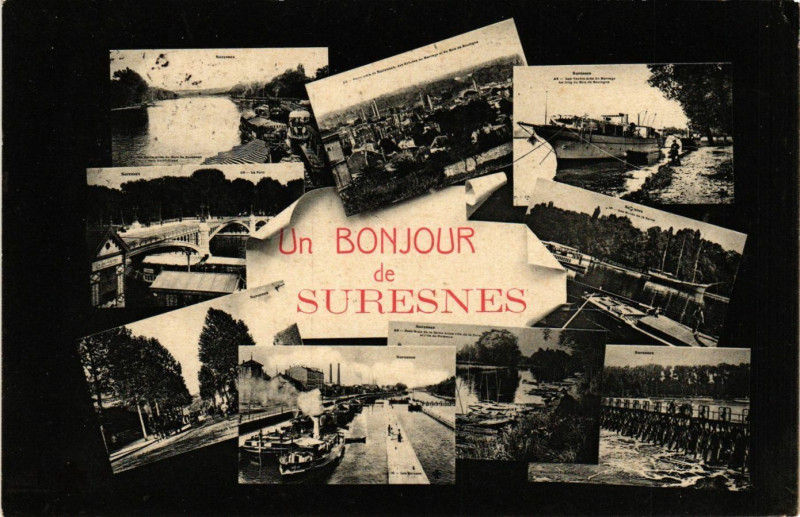 Carte postale ancienne Un Bonjour de Suresnes à Suresnes