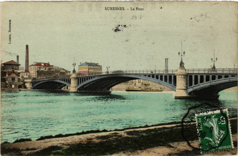 Carte postale ancienne Suresnes - Le Pont à Suresnes