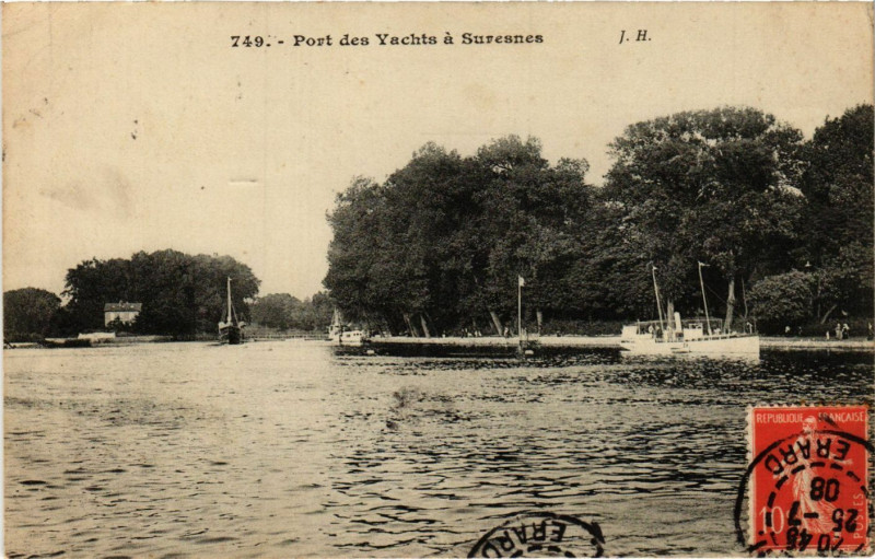 Carte postale ancienne Pont des Yachts a Suresnes à Suresnes