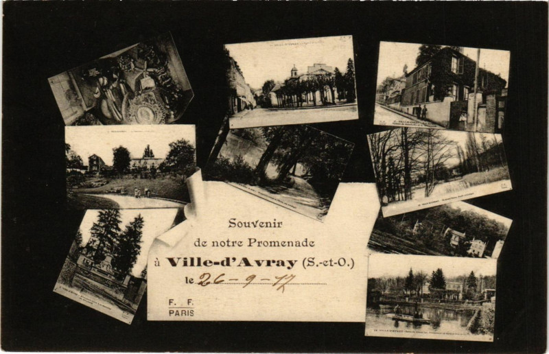 Carte postale ancienne Souvenir de notre Promenade a Ville-d'Aveay le
