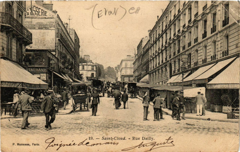 Carte postale ancienne Saint-Cloud - Rue Dailly à Saint-Cloud