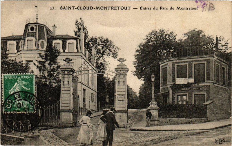 Carte postale ancienne Saint-Cloud-Montretout - Entrée du Parc de Montretout à Saint-Cloud
