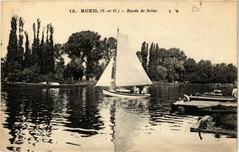 Carte postale ancienne Rueil - Bords de Seine