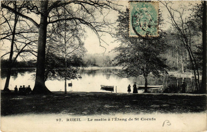 Carte postale ancienne Rueil - Le matin a l'Etang de Saint-Cucufa