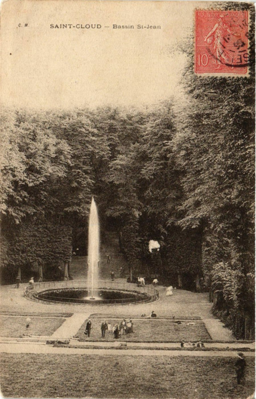 Carte postale ancienne Saint-Cloud - Bassin Saint-Jean à Saint-Cloud