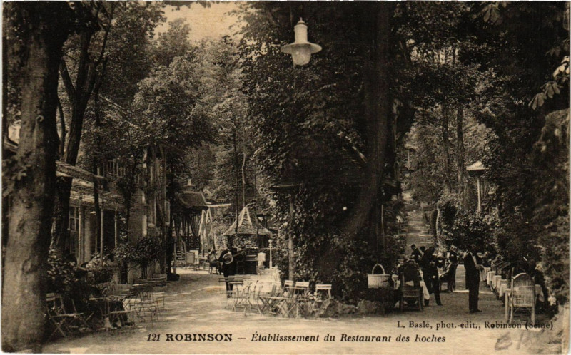Carte postale ancienne Robinson - Etablissement du Restaurant des Roches