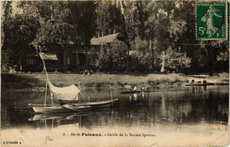 Carte postale ancienne Ile de Puteaux - Cercle de la Societé Sportive à Puteaux