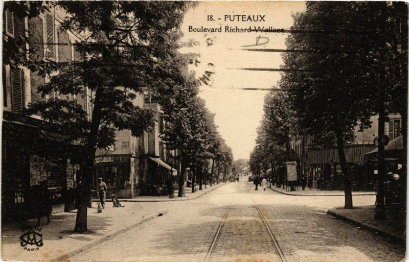Carte postale ancienne Puteaux - Boulevard Richard-Wallace à Puteaux